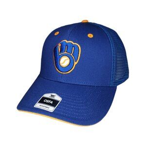 Milwaukee Brewers Mens Hat Cap Blue & Yellow MLB Snapback OSFA Fan Favorite